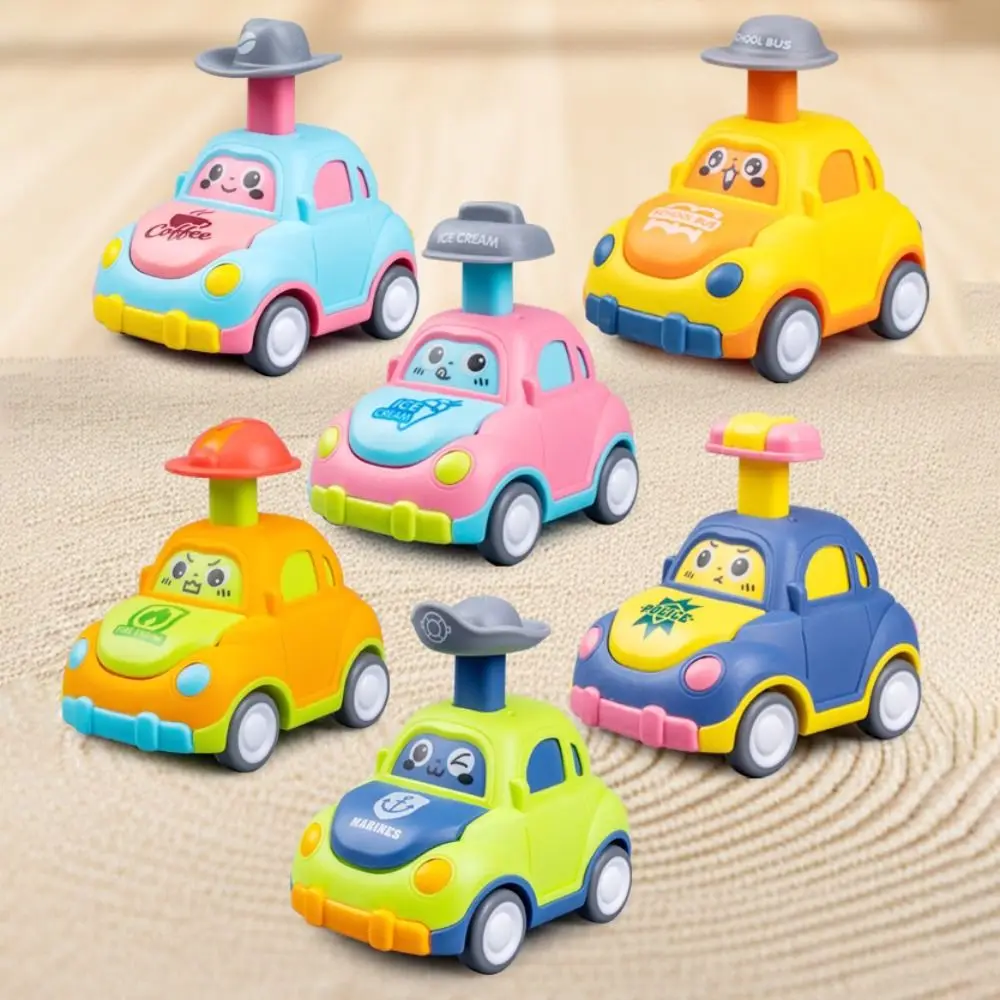 Plastic Cartoon Car Mini Size Pull Back Mechanism Mini Press Go Vehicles Press Go Function Inertia Power