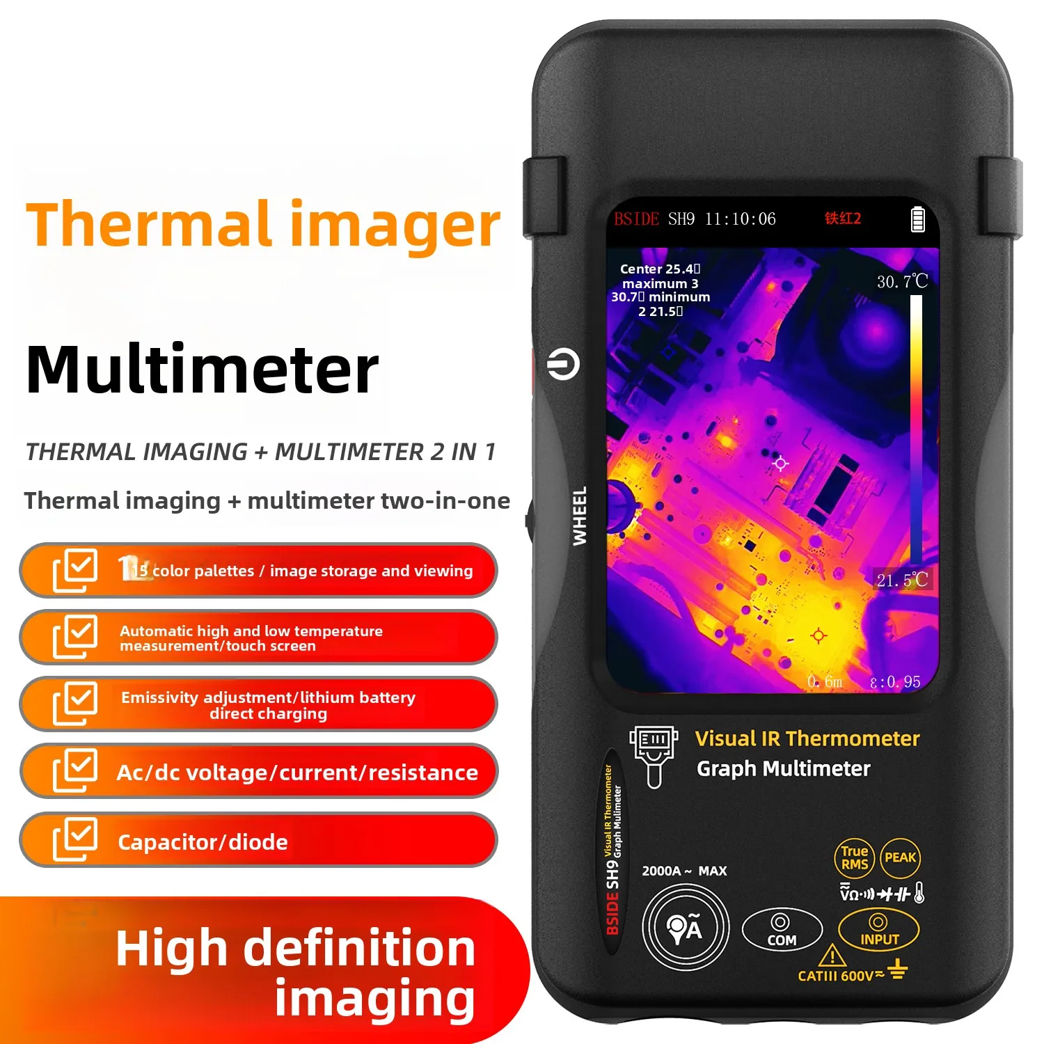 BSIDE SH9 Thermal Imaging Multimeter High Precision for Electronic Repair Leak Detection Temperature view 4