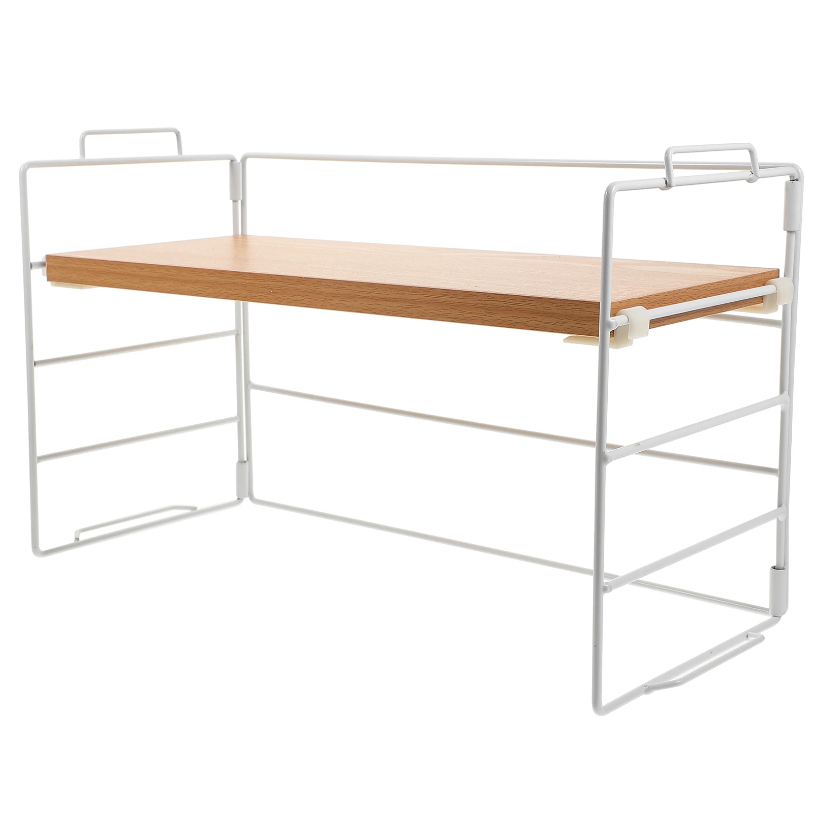 

Desk ganizer Black Frame Walnut Color Desktop Rack Office Dorm Study Smooth Surface Multi purpose Storage Shelf Stationery