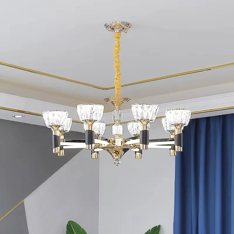 Crystal Chandelier Lamp Pendant Light Hanging Lamp Chandelier Modern Smart Light Remote Control Hotel Chandelier