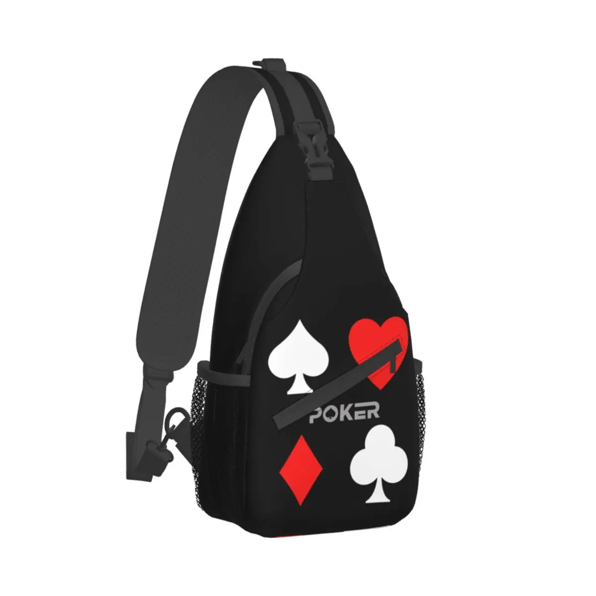 Poker Suite Classic Crossbody Chest Bags Poker Pockets Travel Pack Messenger Sports Teens Shoulder Bag Unisex