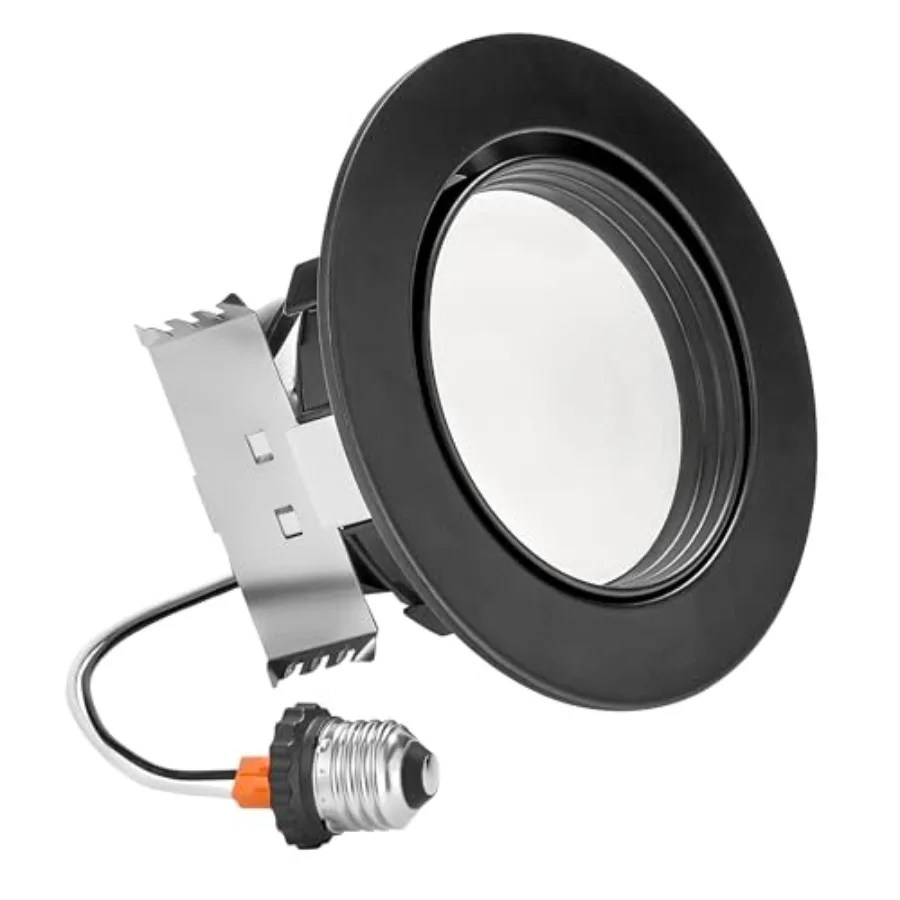 4 in. Rotatable LED Retrofit Downlight Gimbal, 950 Lumens, 10 Watts, 5 CCT 2700K/3000K/3500K/4000K/5000K, Dimmable, Aluminum Tr