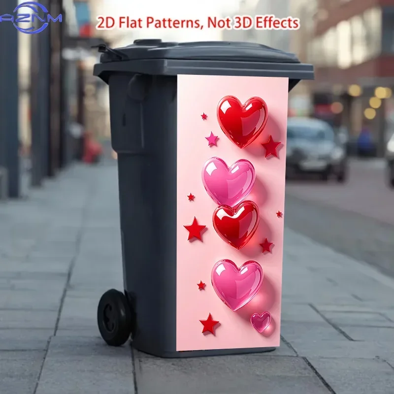 Outdoor Garbage Bin 2D Printed Decal DIY Fashion Ornament for Household Dustbin