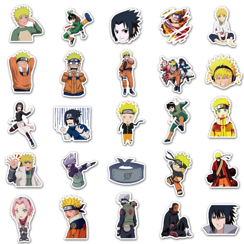 50pcs NARUTO Anime Graffiti Stickers Suitcase Water Cup Stationery Mobile Phone Car Scooter Laptop Decorative Stickers