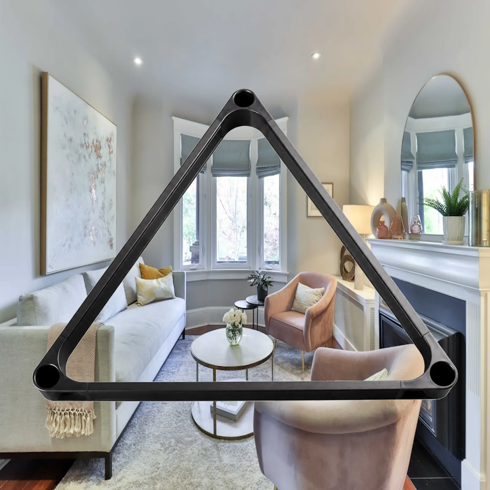 Portable Billiard Triangle Rack Aluminum Alloy Pool Ball Holder with Circular Openings for Tight Framing and Fast Setup