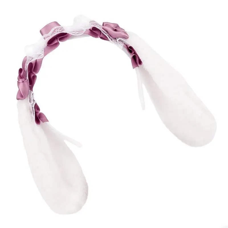 270D Lovely Ear Headband Anime Maid Lace Bowknot Hairhoop Cosplay Costume Decoration