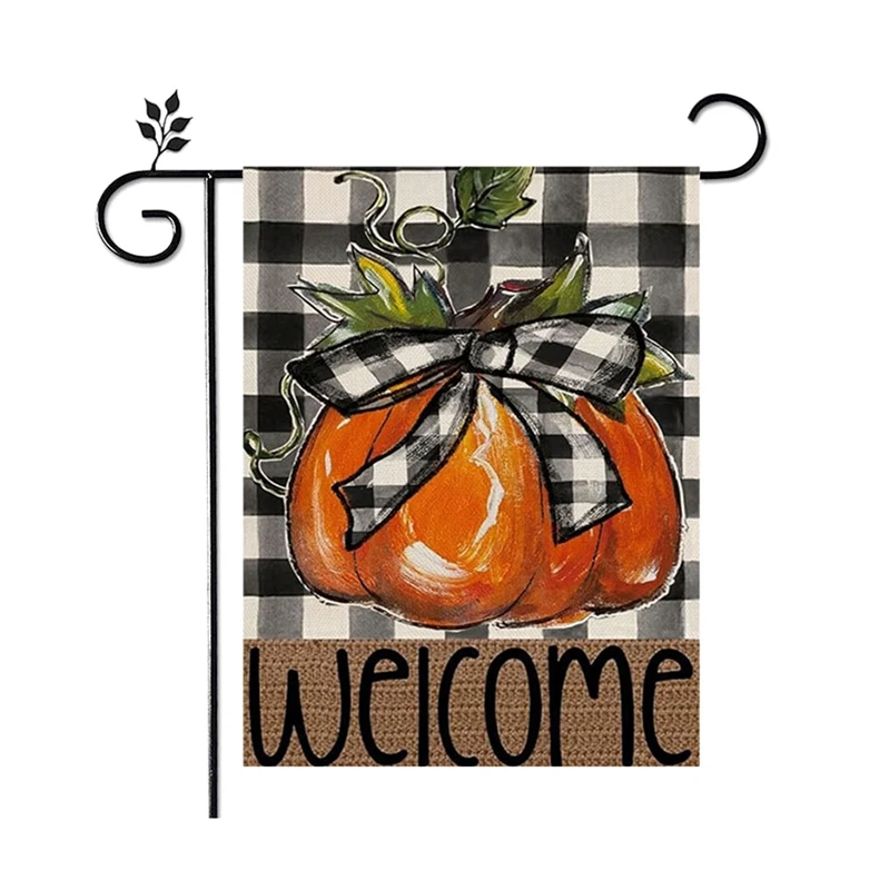 Fall Garden Flag Pumpkin Garden Flag Decoration Flag -12X18 Inch, Double-Sided Printing, Vibrant Pumpkin Design