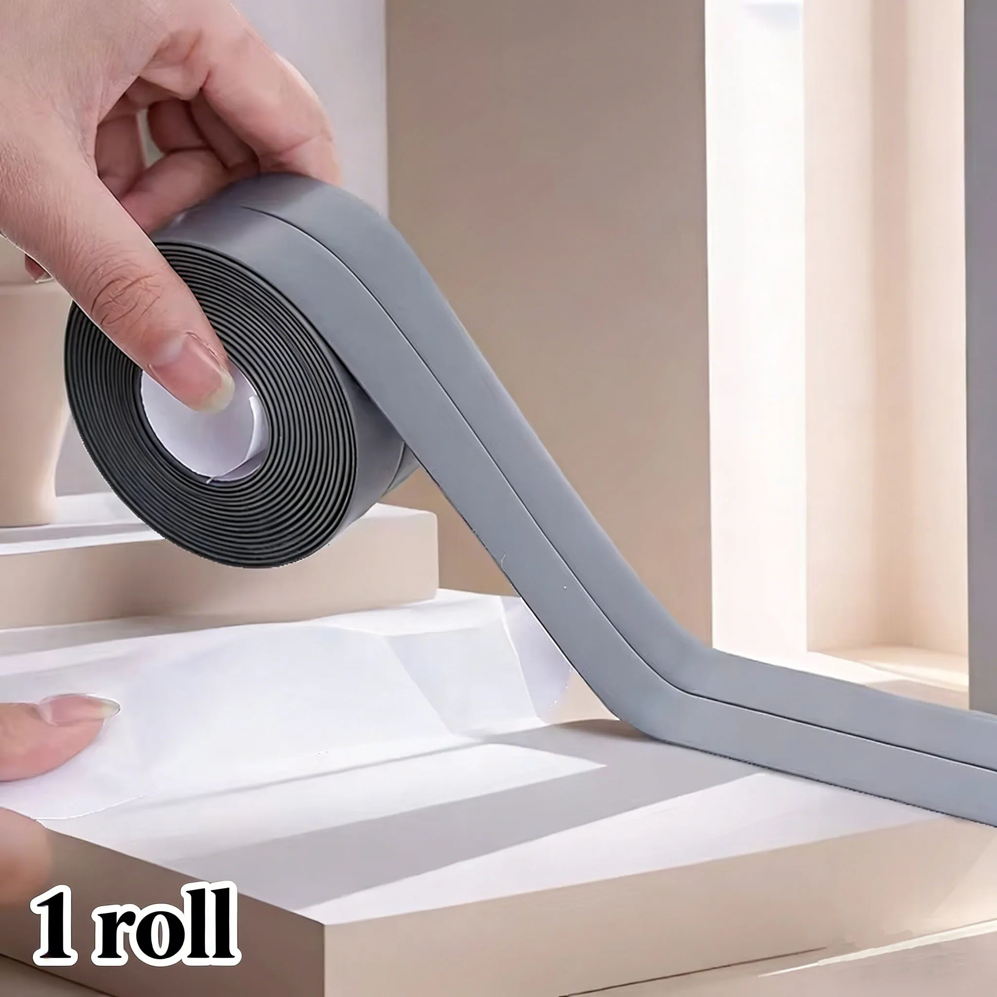 PVC Sealing Strip Bathroom Bathtub Bathroom Kitchen Sink Self-Adhesive Waterproof Tape Toilet Wall Corner Anti Mold Gap Sticker