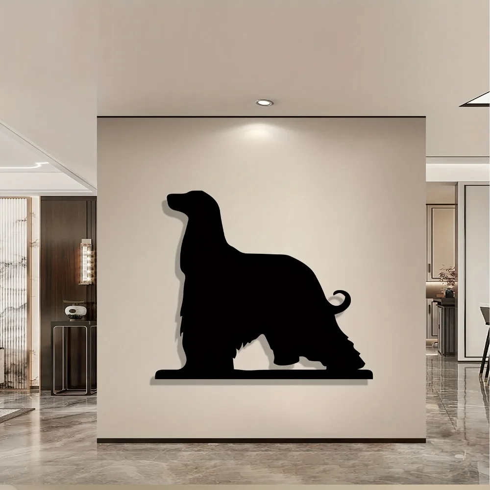 CIFBUY Iron Wall Art Afghan Hound Metal Sculpture Hanging Plaque Rustproof Garden Pet Home Decor Ornament Accent