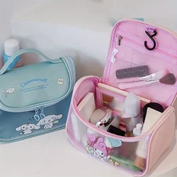 MINISO-Sanurgente Kuromi-Sac de rangement transparent étanche pour fille, sacoche portable à fermeture éclair, cadeau de vacances pour amis