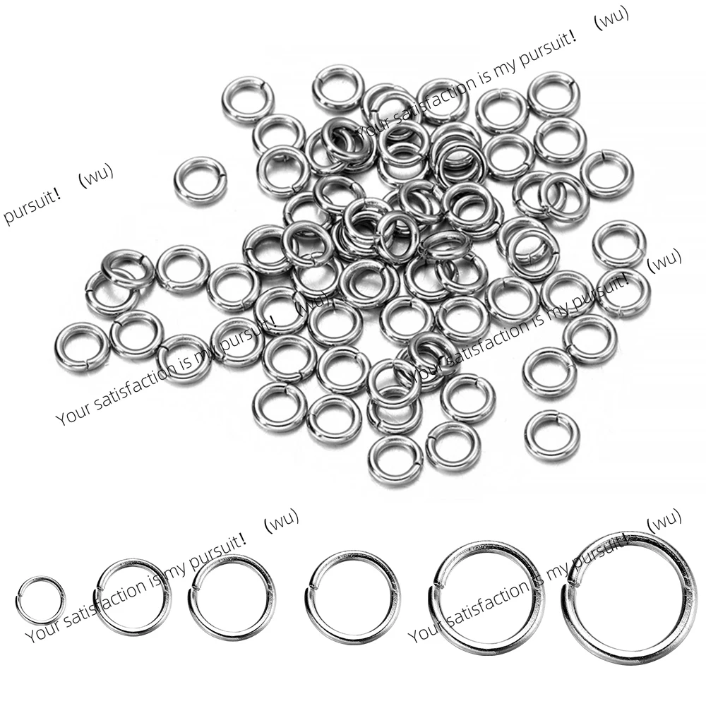 30-200Pcs 3-25mm Stainless Steel Split Ring Open Single Loops Jump Rings Connectors for DIY  Accessories
