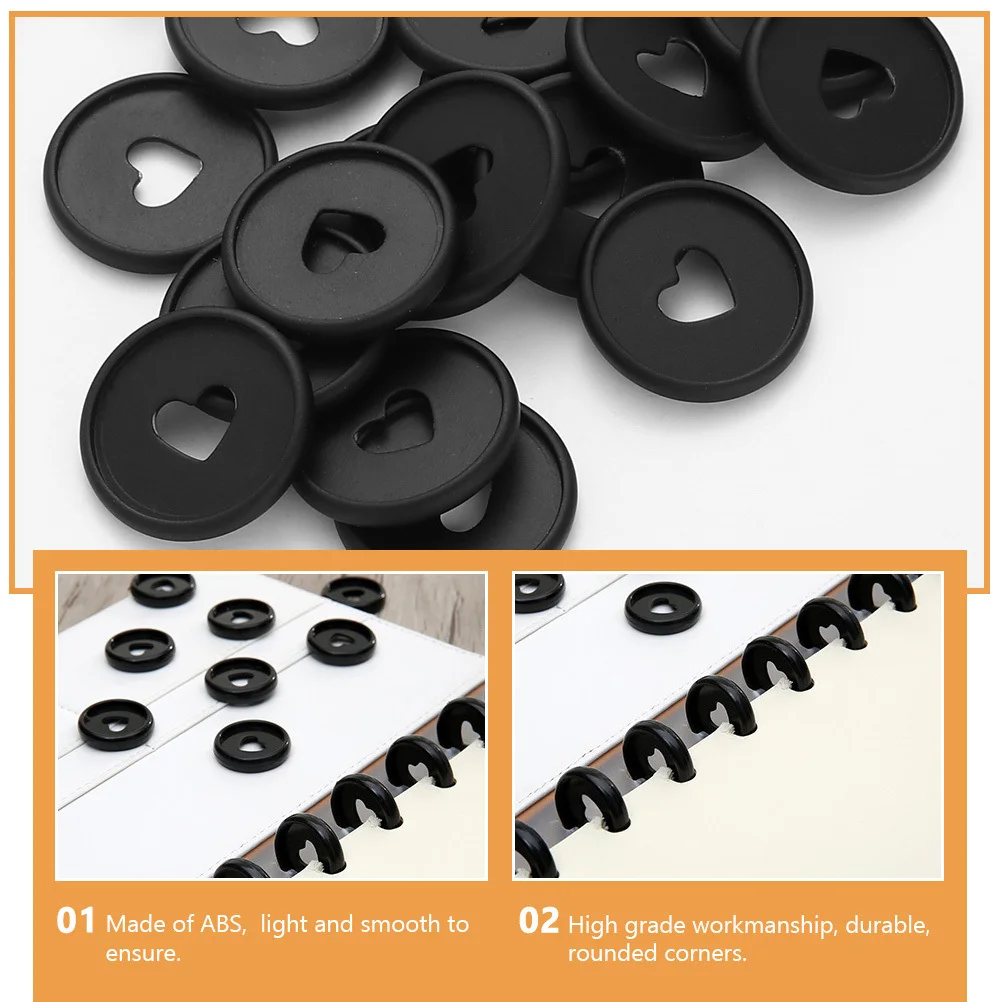 20 قطعة أقراص تجليد ذات لمسة نهائية غير لامعة تصميم مجوف حلقات ربط بلاستيكية لمستلزمات تجليد الكتب الورقية المكتبية والمدرسة #5