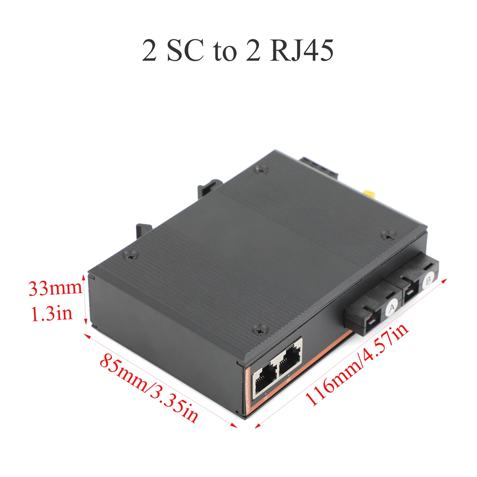 1 قطعة جهاز الإرسال والاستقبال الصناعي جيجابت 10/100/1000Mbps وضع واحد 20 كجم 2 الألياف UPC/APC SC A + B نهاية إلى 2/4/8 منافذ RJ45