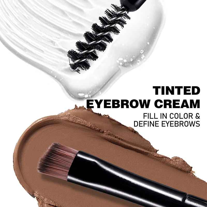 Crème à sourcils imperméable longue durée 2 en 1, 8 couleurs, gel de teinture pour sourcils, ne se décolore pas, maquillage, cosmétiques