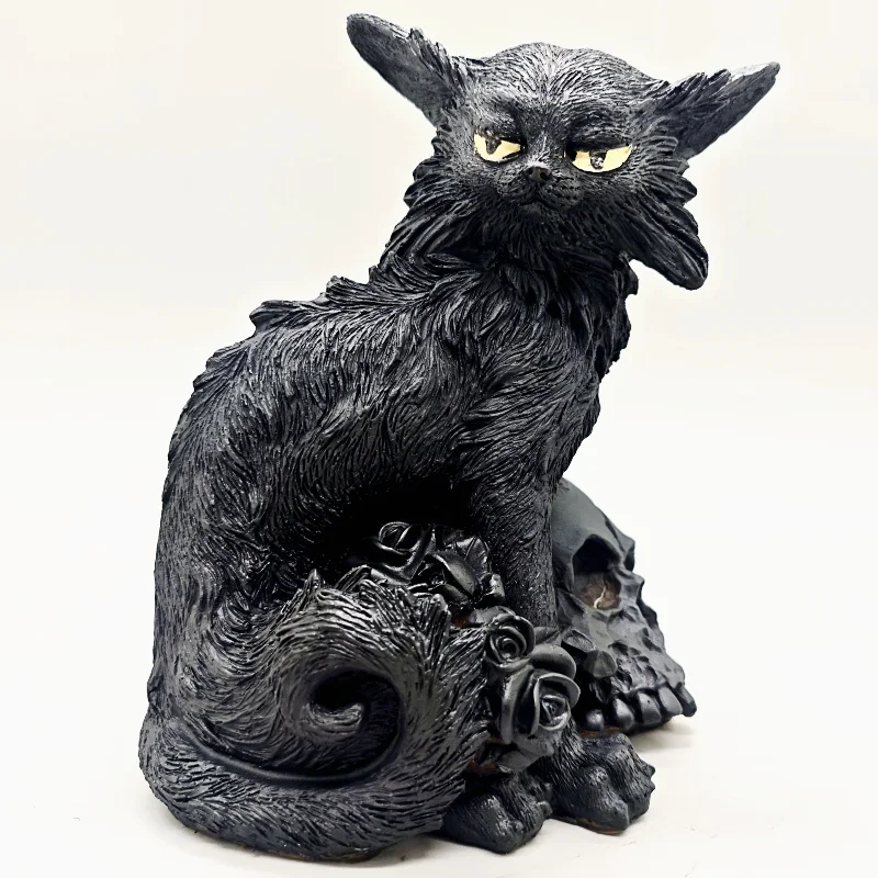 3D Skull Wizard Cat Silicone Candle Mold DIY Handmade Soap Paste Crafts Resin Concrete Casting Mold Halloween Gift Making Tool