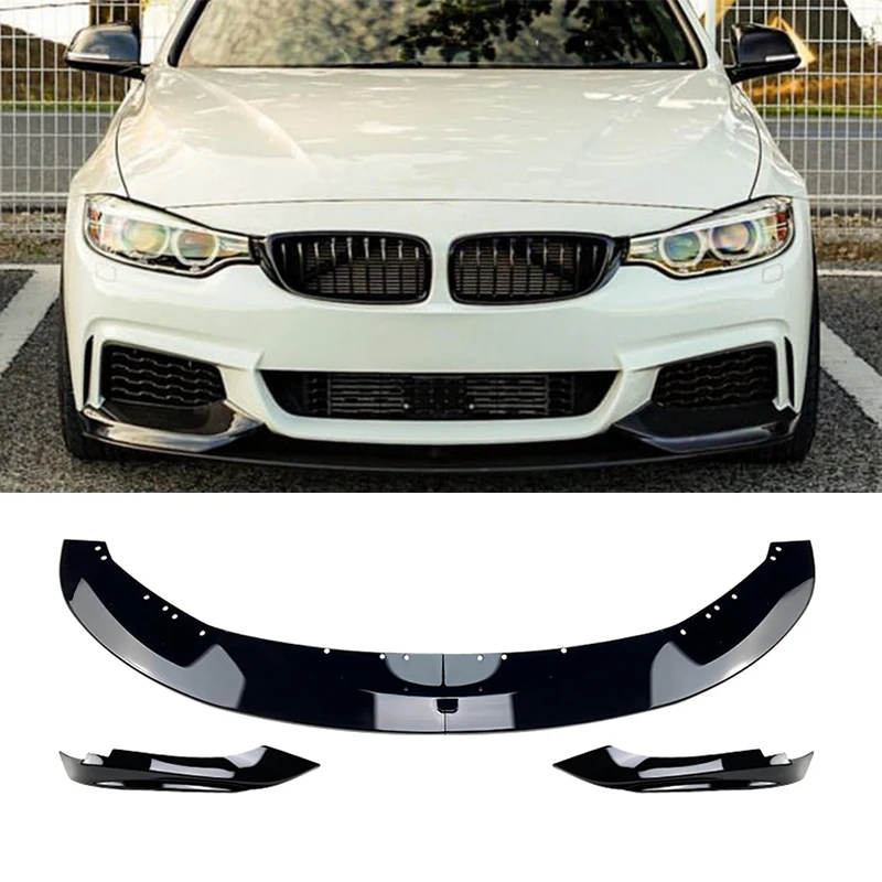 Glossy black/Carbon Fiber look Front Bumper Lip Diffuser Spoiler For BMW 4 Series F32 F33 M-Sport 2014-2020