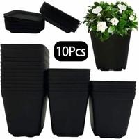 10 Pcs Multi Square Nursery Flower Pots Plastic Succulent Pots With Nursery 5 Colors Avilable Planters For Succulent Plants
