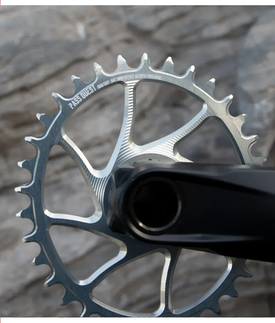 PASS QUEST for DUB 3mm Offset Direct Mount Narrow Wide Oval and Round MTB Bike Chainring for 10/11/12 Speed chains