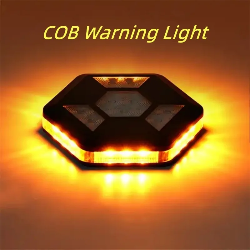 C2 COB Warning Light Car Emergency Road Safety Strobe Light USB Rechargeable Magnetic Yellow White Signal Lamp Auto Led Light