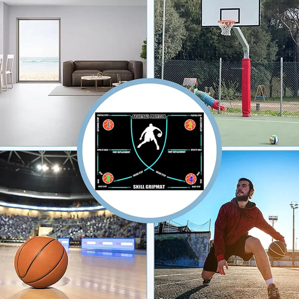 مدرب كرة السلة المرابط غير القابل للانزلاق، حصيرة كرة السلة الممتصة للصدمات، حصيرة تدريب صامتة للتدريب على الأطفال في المنزل #5