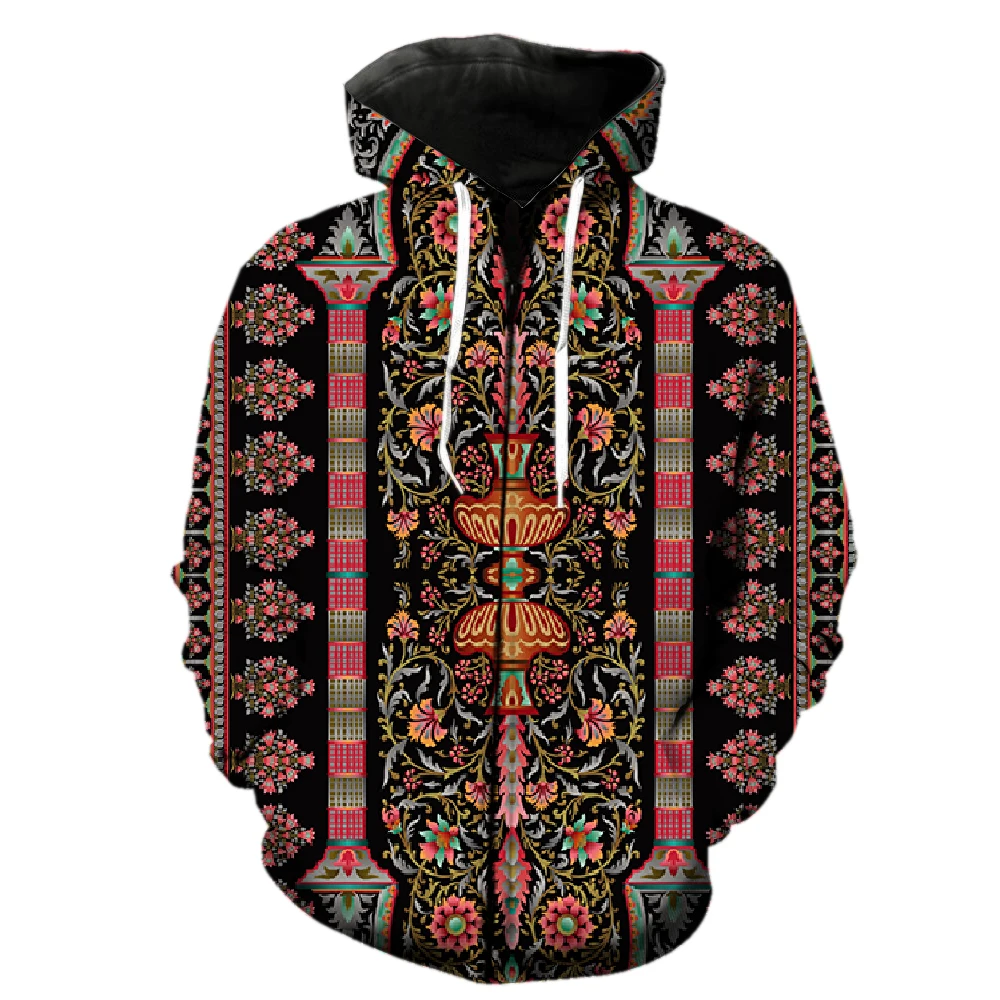 

Persian Style Pattern Men's Zipper Hoodie Unisex Tops 2022 Hot Sale Casual Hip Hop Teens Long Sleeve Cool Fashion Spring Funny