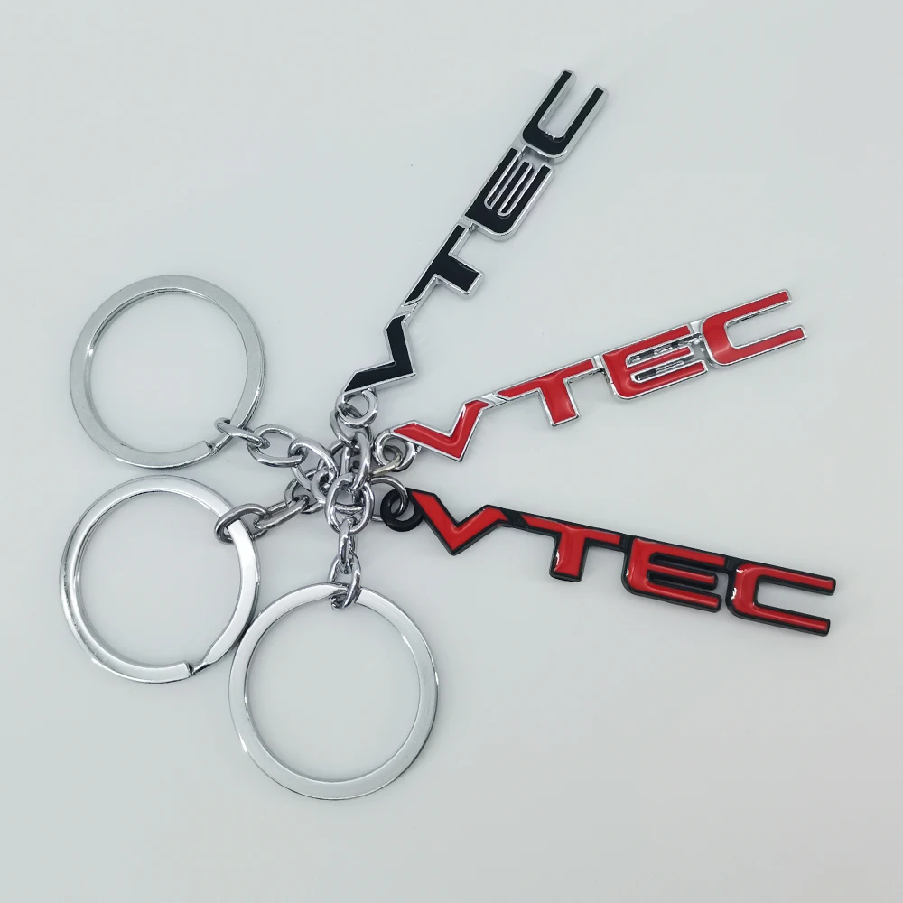 Car Styling High Quality VTEC Logo Badge Car Keyrings Keychain For Honda Civic Accord Odyssey Spirior CRV Key Ring Accessories