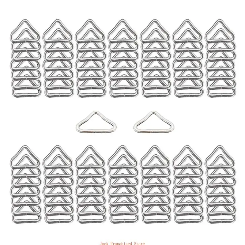 

100Pcs Iron Triangular Rings Buckles, Triangular Rings Buckles Connectors