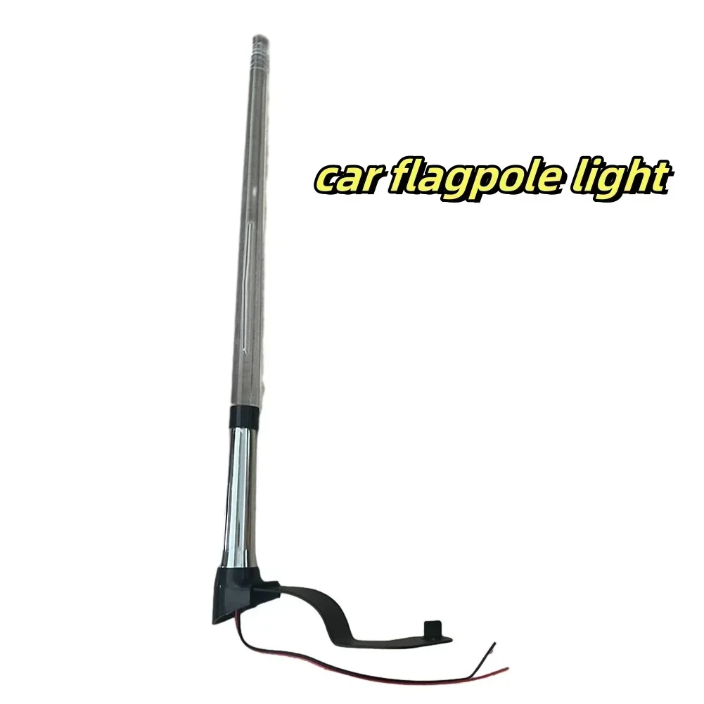 Auto Exterior Aerials ABS Car Accessory Flag Pole External LED Light Antenna Transparent Pole 12V Car Antenna Mast Accessories