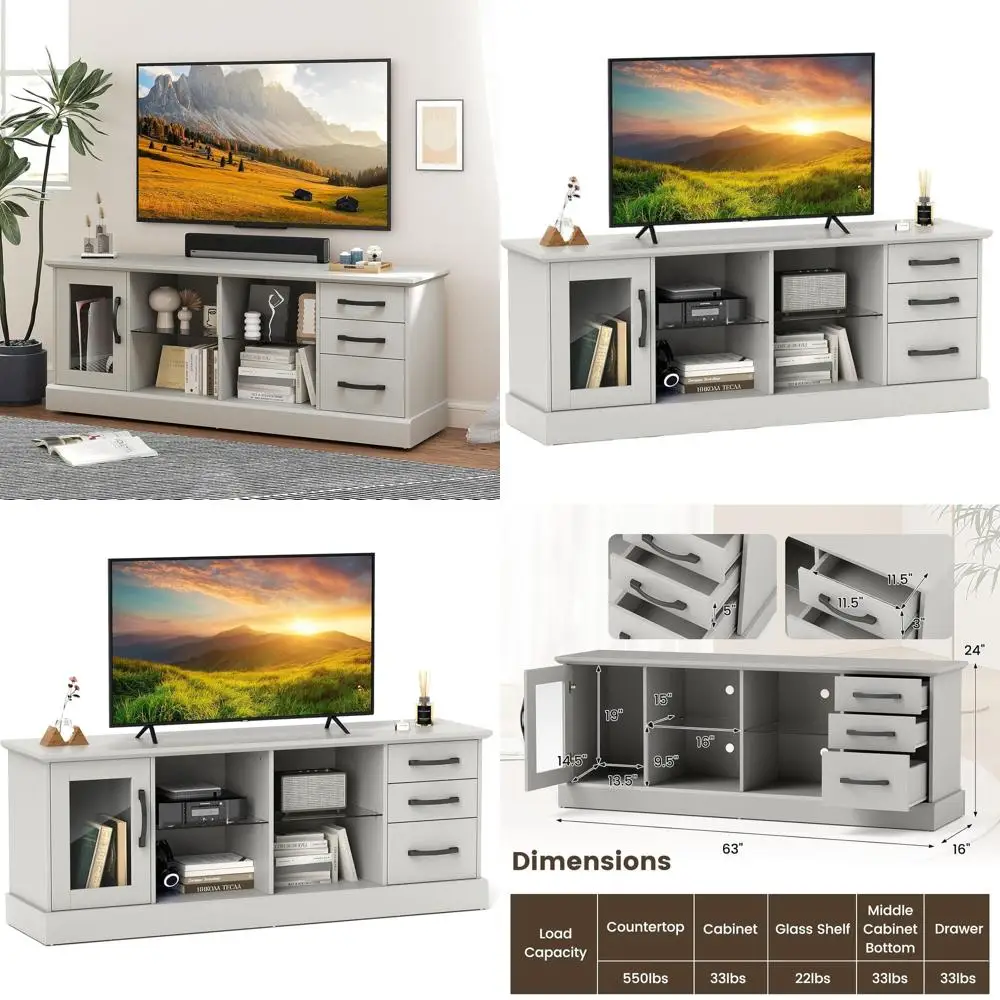 Gray 75 Tv Stand Wi…