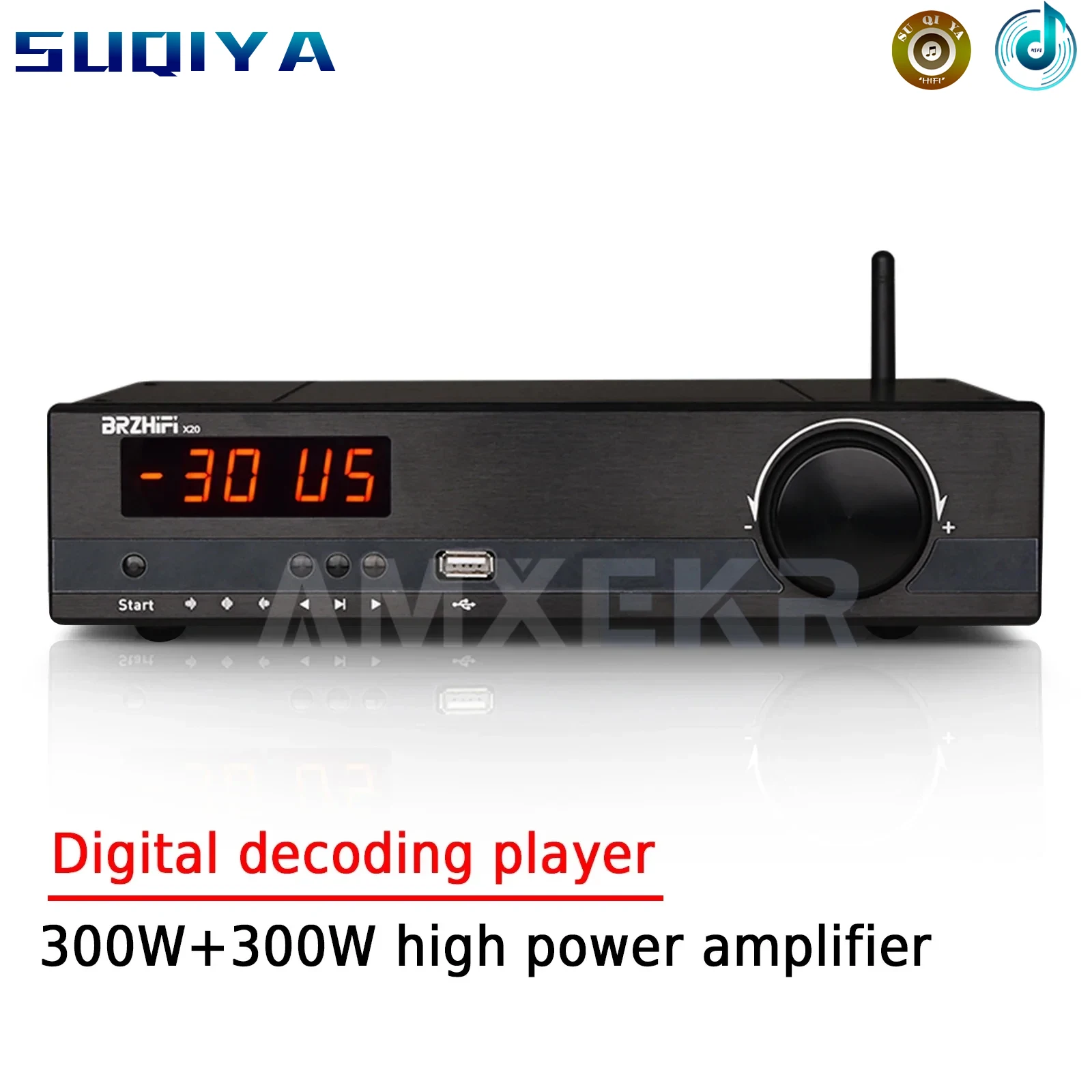 

AMXEKR High Power Amplifier USB Flash Drive Bluetooth LDAC Digital Decoding Player HD Lossless Household Power Amplifier