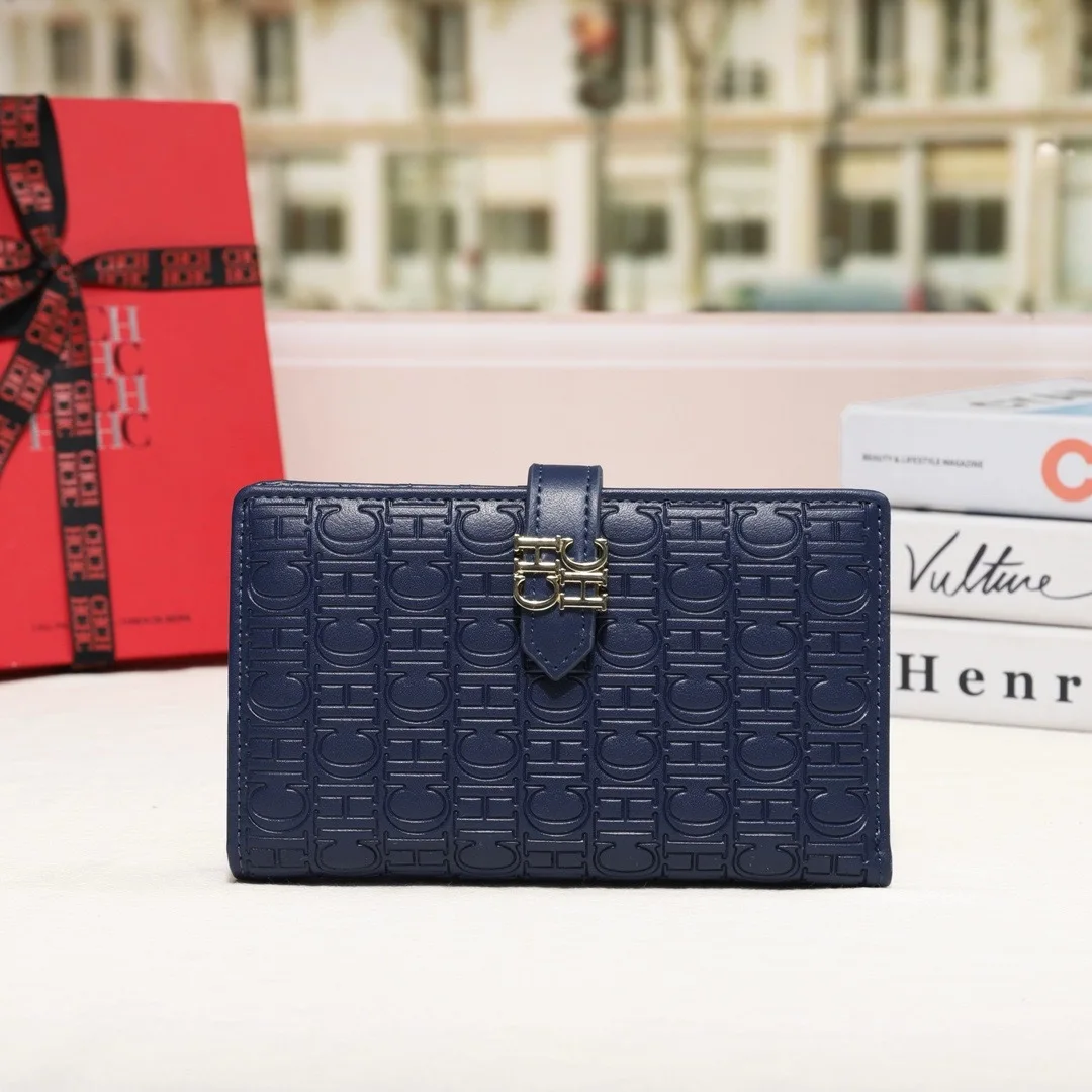 

Classic Square Small Wallet Fashion Embossed Lock Foldable Compact Ladies Purse For Securely Storing Coins And Banknotes