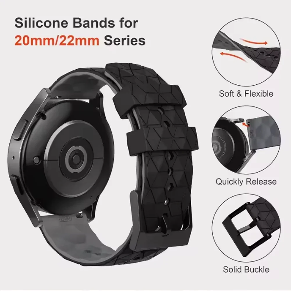 20 mm 22 mm Sportarmband für AMAZFIT GTR 4 3 Pro 47 mm Gürtelband AMAZFIT GTS 4 3 2e BIP6 BIP 6 5 Weiches Silikon-Ersatzarmband