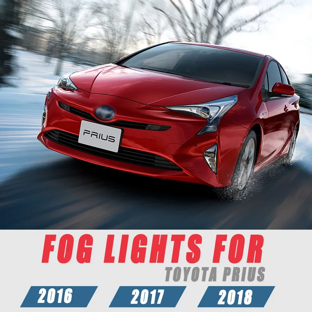 Front Bumper Fog Lamp Upgrade Kit FOR TOYOTA PRIUS 2016 2017 2018 Version Additional Foglight Set Switch + Wiring