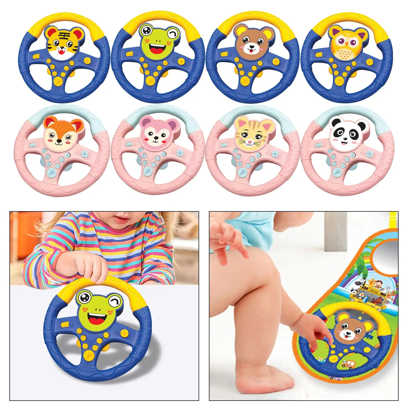 

Eletric Simulation Steering Wheel Toy with Effects Kids Early Educational Toys Steering Wheel Toy for Birthday Gift