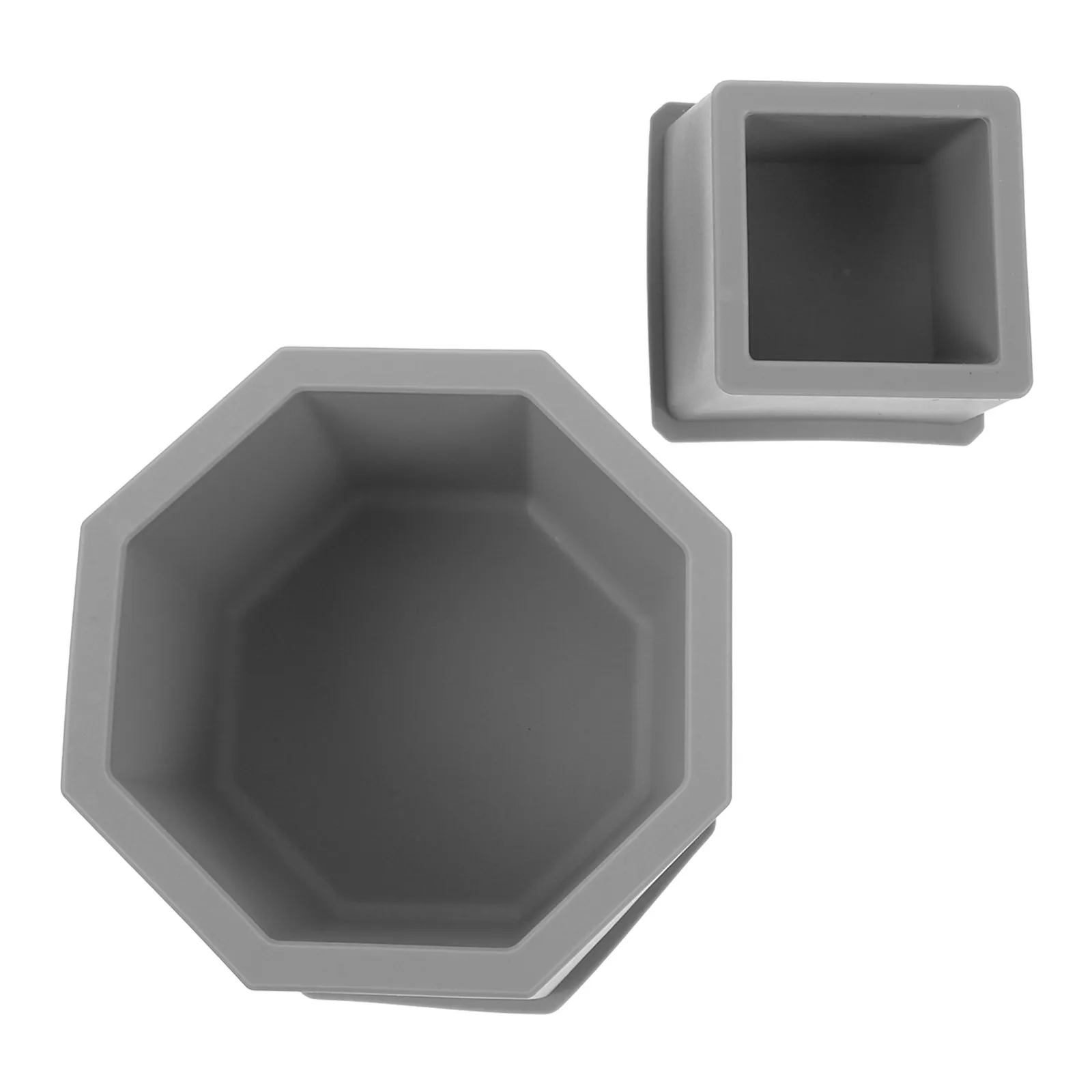 2Pcs Silicone Plant Pot Mold Dual Layer Cement Planter Mold for Precise Concrete Flowerpot Casting Modern Geometric DIY Garden