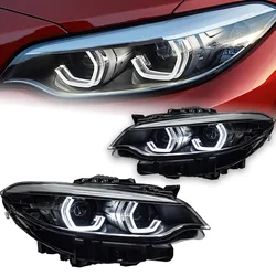 AKD Car Lights for BMW 2 Series F22 F23 LED Headlight Projector lens M2 head lamp  Animation DRL Signal Automotive accessories