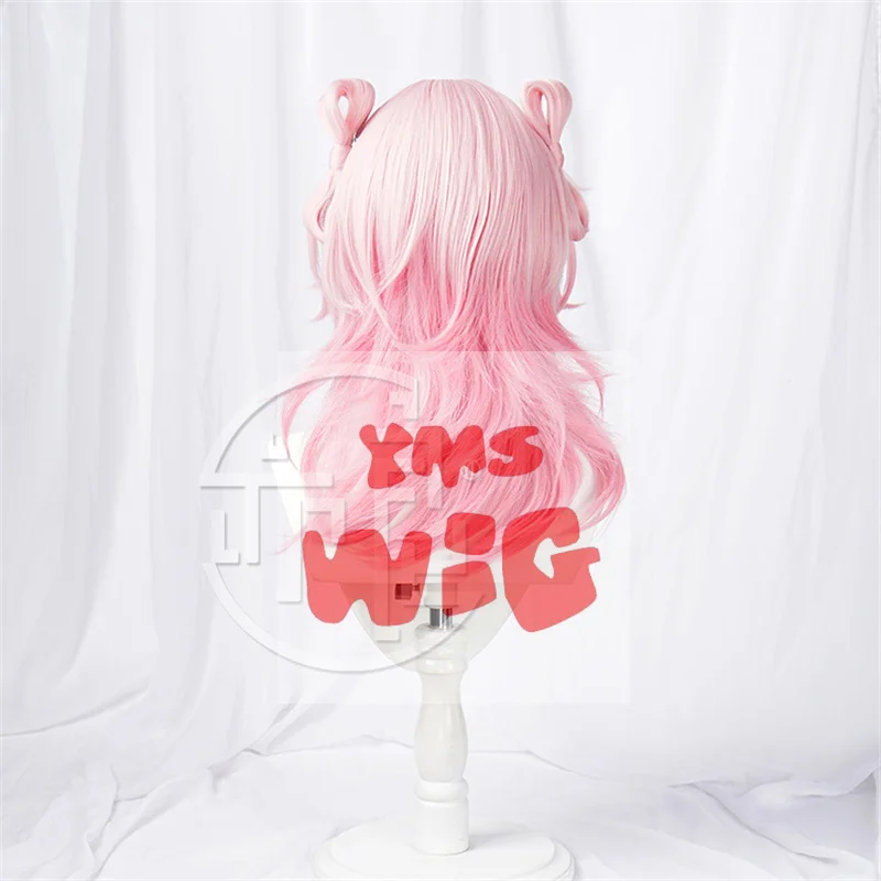 Game Honkai Honkai: Star Rail March 7th Cosplay Wig Pink Gradient Bow Hair Heat-resistant Fiber Hair Free Wig Cap Girls