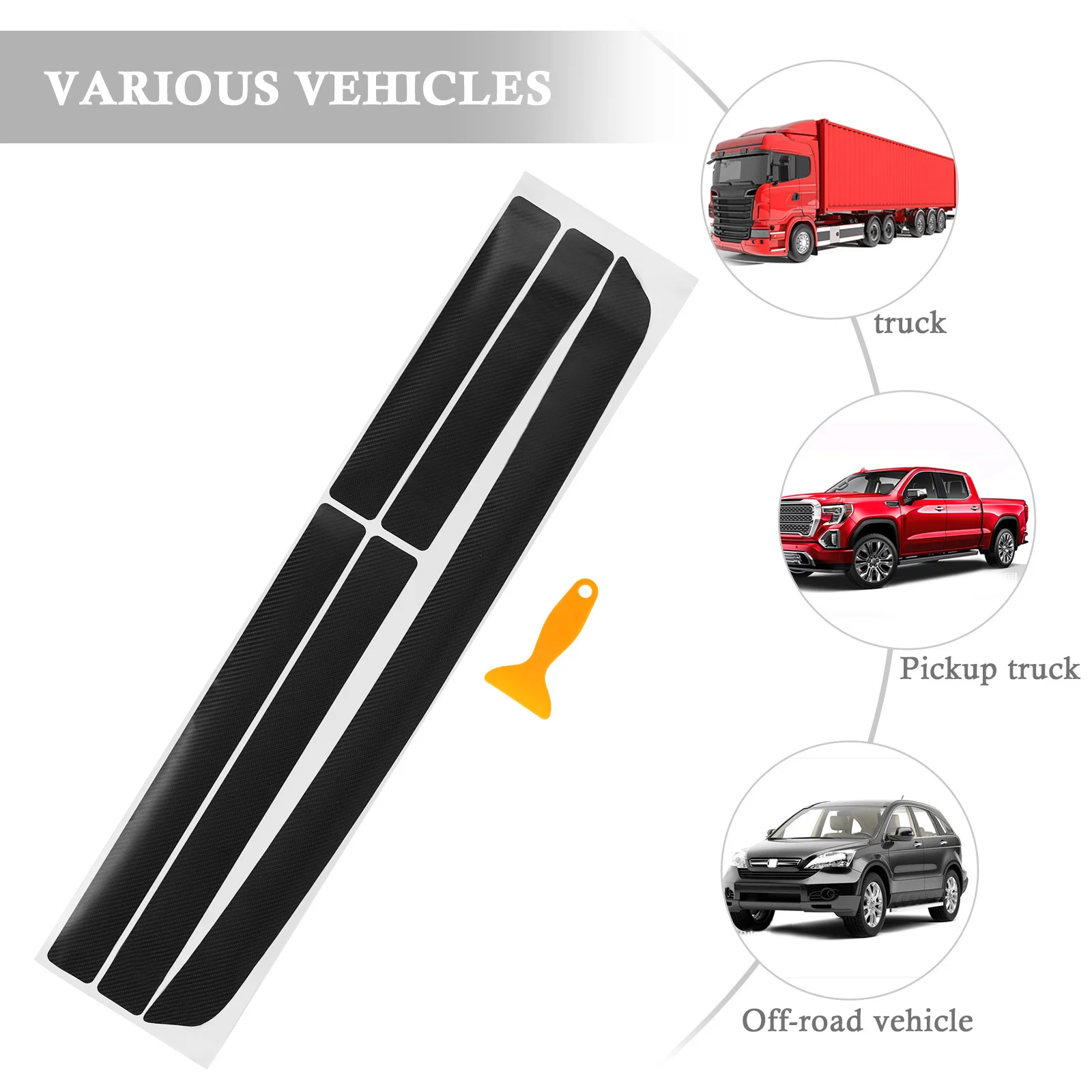 

5Pcs Carbon Fiber Sticker for Car Door Sill Protection Heavy Duty Scratch Proof Threshold Protector Resists Oil Salt Acid Fits