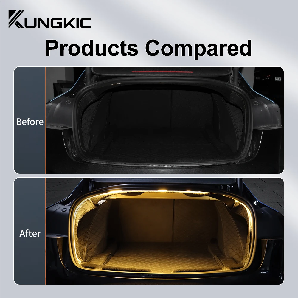 For Tesla Model 3 Highland 2024 2025 2026 Upgrade 12V Trunk Brighten LED Strip Waterproof Flexible DIY Rear Trunk Silicone Light