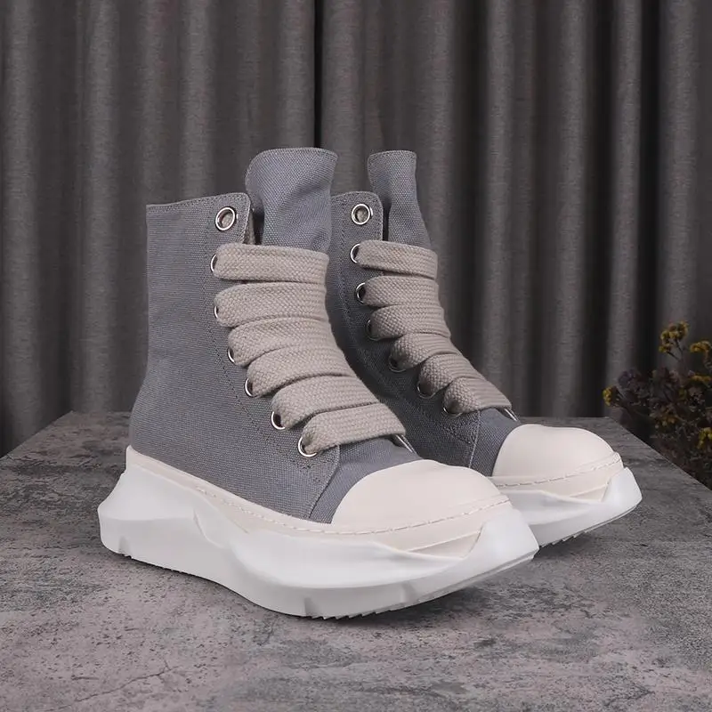 High Street Brand R0 Women's Boots Thick Shoelace Sneaker Pleated Shoes Casual Thick Sole Short Boots