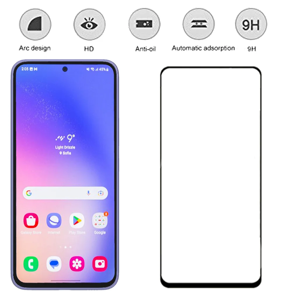 Movie,A54 Pelicula de Vidro Temperado Samsung A54 A34 5G Screen Protector Glass For Samsung Galaxy A 54 Tempered Glass & Camera Protetion Samsung A14 A24 Full Cover Protections A13 A33 A15 A25 Phone Front Glass