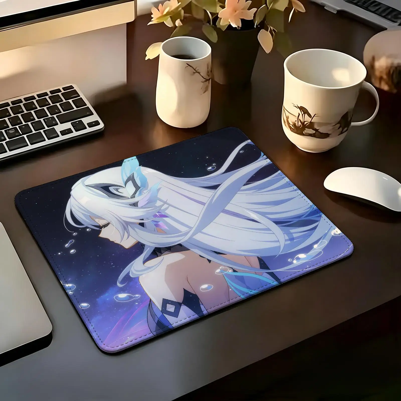Compact Gaming Mat Reinforced Stitched Border, S/M/L Sizes Portable Laptop Desk Pad for Genshin Impact Skirk Office & E-sports