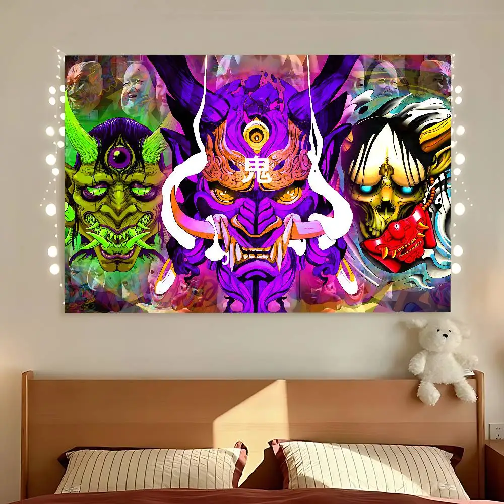 Oni Mask Printed La… - image