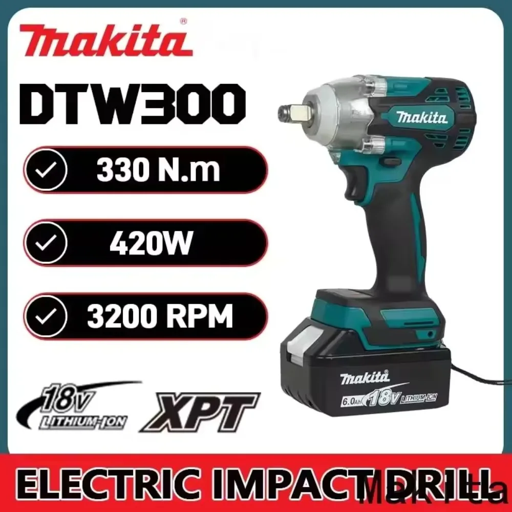 

Аккумуляторный ударный гайковерт Makita DTW300 18В 1/2'' 2026 года – беспроводной электроинструмент, шуруповерт, дрель