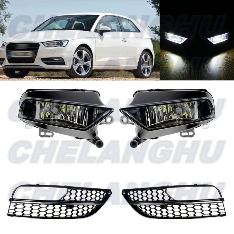 

1 комплект, противотуманные фары и крышка радиатора для Audi A3 Hatchback 2013 2014 2015 2016