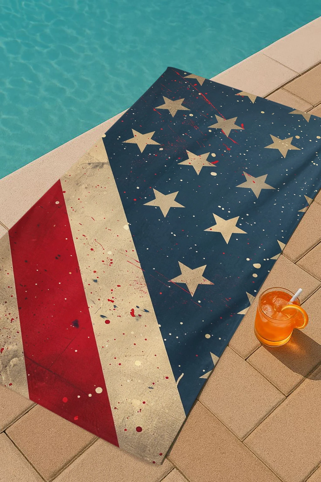 American Flag Beach Towel: Perfect for Sunny Seaside Adventures! Suitable for towels, bath towels, beach towels