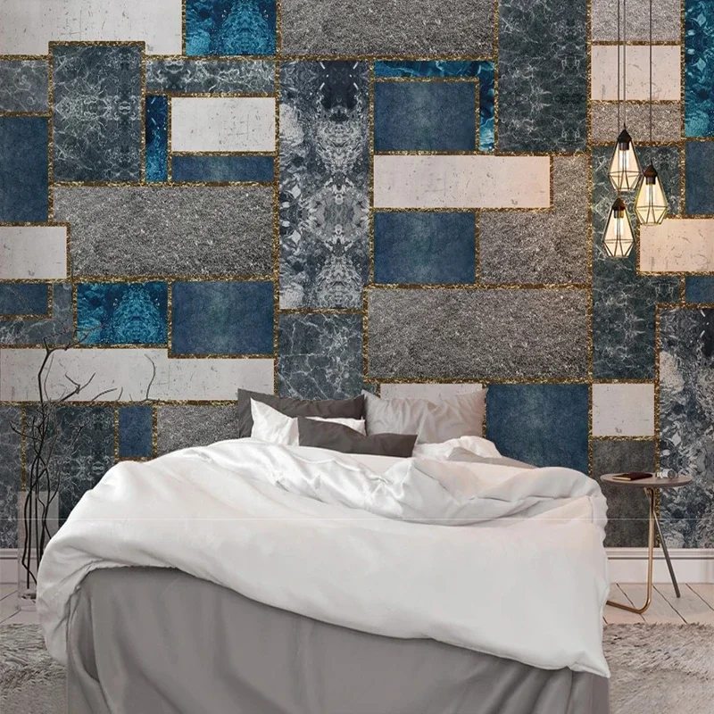 Custom 3D Modern Minimalist Geometric Nostalgic Industrial Style Background Wall Living Room Wallpaper Mural Papel De Parede 3 D