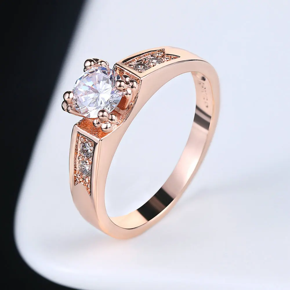 Top Quality ZYR052 Classic Crystal Ring Silver Color Wedding Ring Austrian Crystals Full Sizes