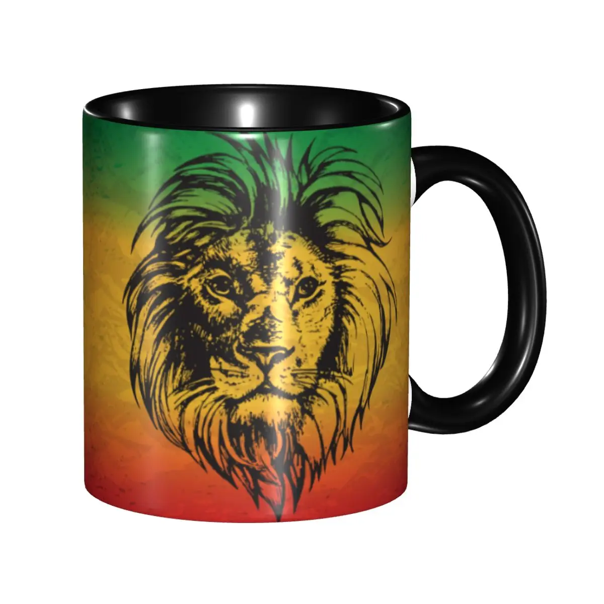 Rastafarian Flag Coffee Mug DIY Custom Jamaica Reggae Rasta Lion Ceramic Mug Creative Gift