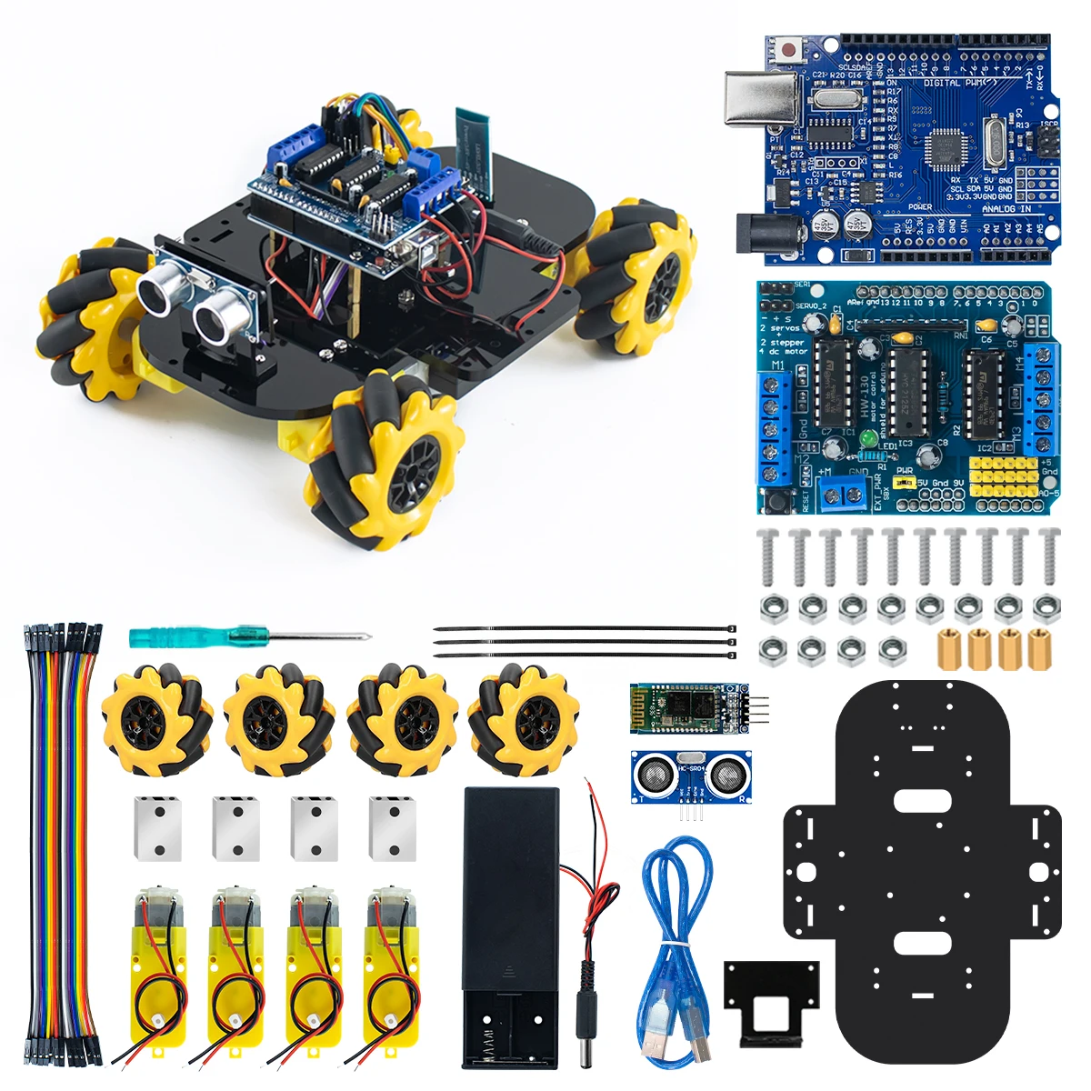 

4WD Mecanum Robot Car for Arduino Robot Car Kit Smart DIY UNO R3 Project